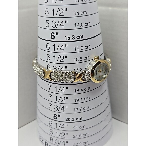 Gruen Silver Toned GR8702 Rhinestone Vintage Women's Wristwatch - 18mm - WORKS! - Picture 6 of 9